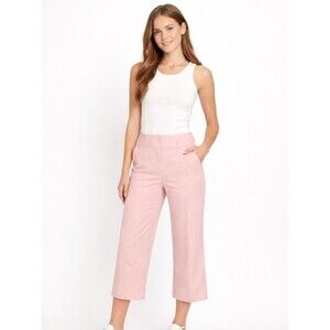 Joe Benbasset Juniors Light Pink Textured Stripe Cropped Dress Pants 11 EUC